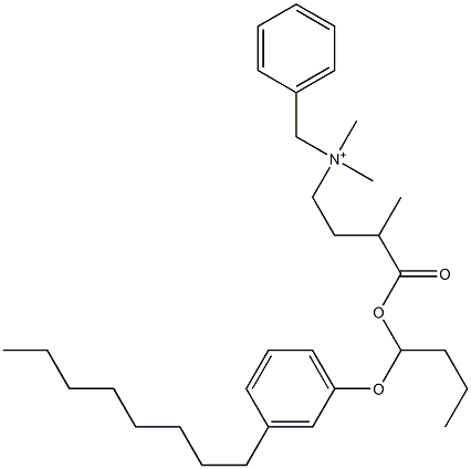 N,N-Dimethyl-N-benzyl-N-[3-[[1-(3-octylphenyloxy)butyl]oxycarbonyl]butyl]aminium 구조식 이미지