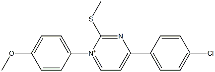 1-(4-Methoxyphenyl)-4-(4-chlorophenyl)-2-methylthio-1-pyrimidinium 구조식 이미지