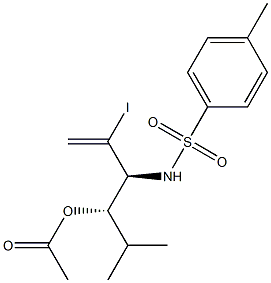 Acetic acid (1S,2S)-1-isopropyl-2-(tosylamino)-3-iodo-3-butenyl ester 구조식 이미지