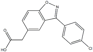 3-(p-Chlorophenyl)-1,2-benzisoxazole-5-acetic acid 구조식 이미지