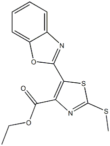 5-(Benzoxazol-2-yl)-2-(methylthio)thiazole-4-carboxylic acid ethyl ester Structure