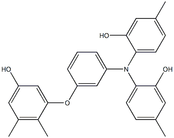 N,N-Bis(2-hydroxy-4-methylphenyl)-3-(5-hydroxy-2,3-dimethylphenoxy)benzenamine 구조식 이미지