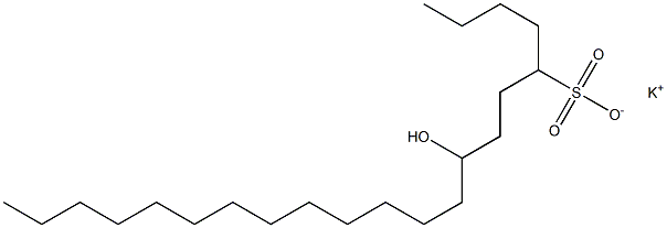 8-Hydroxyhenicosane-5-sulfonic acid potassium salt Structure
