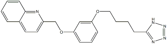 2-[3-[4-(1H-Tetrazol-5-yl)butoxy]phenoxymethyl]quinoline 구조식 이미지