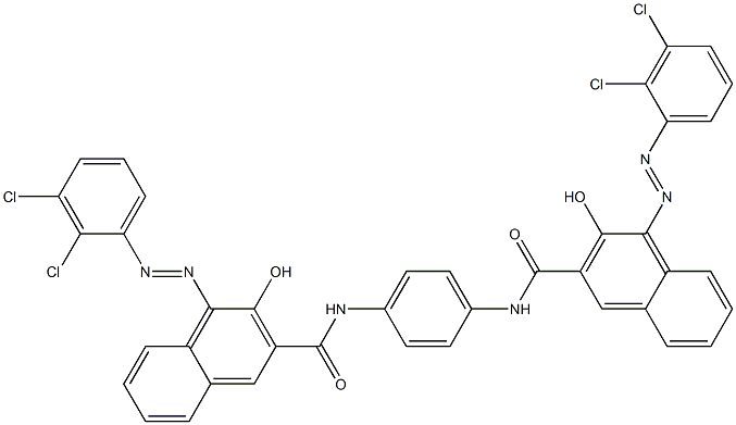 N,N'-(1,4-Phenylene)bis[4-[(2,3-dichlorophenyl)azo]-3-hydroxy-2-naphthalenecarboxamide] 구조식 이미지