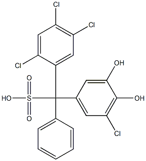 (5-Chloro-3,4-dihydroxyphenyl)(2,4,5-trichlorophenyl)phenylmethanesulfonic acid Structure