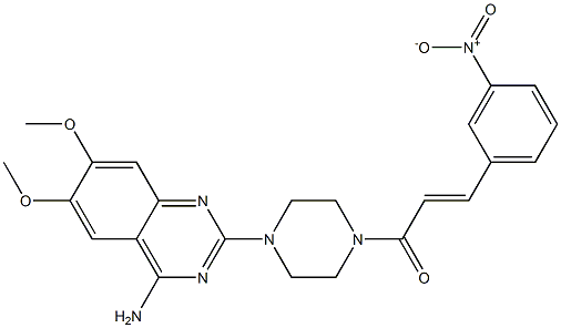 4-Amino-2-[4-[3-(3-nitrophenyl)propenoyl]-1-piperazinyl]-6,7-dimethoxyquinazoline 구조식 이미지