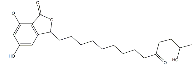 5-Hydroxy-3-(13-hydroxy-10-oxotetradecyl)-7-methoxyisobenzofuran-1(3H)-one Structure