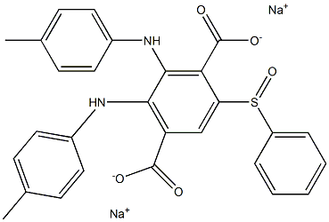 2-(Phenylsulfinyl)-5,6-di(p-toluidino)terephthalic acid disodium salt 구조식 이미지