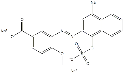 3-[(1-Hydroxy-4-sodiosulfo-2-naphthalenyl)azo]-4-methoxybenzoic acid sodium salt Structure