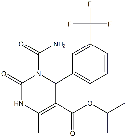 1,2,3,4-Tetrahydro-3-(carbamoyl)-6-methyl-2-oxo-4-(3-trifluoromethylphenyl)pyrimidine-5-carboxylic acid isopropyl ester 구조식 이미지