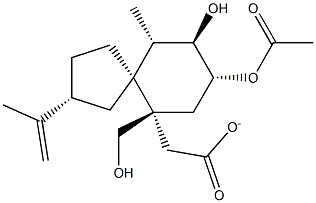 (2R,5S,6S,7R,8R,10S)-8-Acetyloxy-7-hydroxy-6-methyl-2-(1-methylethenyl)spiro[4.5]decane-10-methanol 10-acetate 구조식 이미지