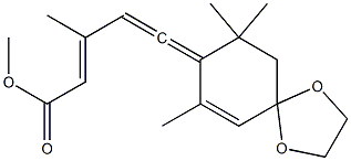 (2E)-5-(7,9,9-Trimethyl-1,4-dioxaspiro[4.5]dec-6-en-8-ylidene)-3-methyl-2,4-pentadienoic acid methyl ester Structure