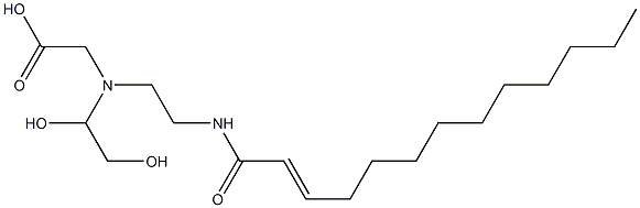 N-(1,2-Dihydroxyethyl)-N-[2-(2-tridecenoylamino)ethyl]aminoacetic acid 구조식 이미지