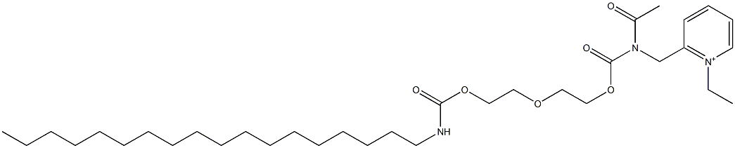 2-[N-Acetyl-N-[2-[2-(octadecylcarbamoyloxy)ethoxy]ethoxycarbonyl]aminomethyl]-1-ethylpyridinium 구조식 이미지