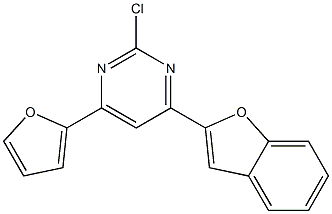 2-Chloro-4-(benzofuran-2-yl)-6-(2-furanyl)pyrimidine 구조식 이미지