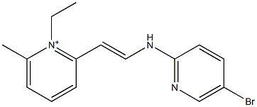 2-[2-[(5-Bromo-2-pyridyl)amino]ethenyl]-1-ethyl-6-methylpyridinium 구조식 이미지