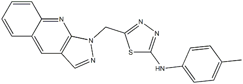 1-[[5-(4-Methylphenylamino)-1,3,4-thiadiazol-2-yl]methyl]-1H-pyrazolo[3,4-b]quinoline 구조식 이미지