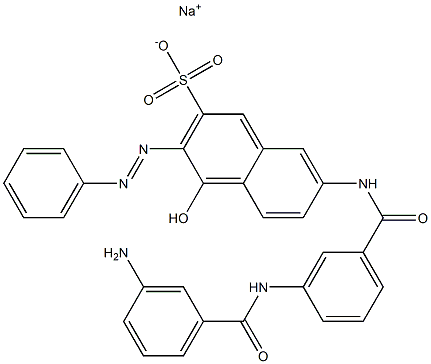 7-[[3-[(3-Aminophenyl)carbonylamino]phenyl]carbonylamino]-4-hydroxy-3-(phenylazo)-2-naphthalenesulfonic acid sodium salt Structure