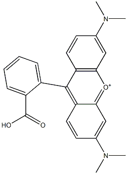 9-(2-Carboxyphenyl)-3,6-bis(dimethylamino)xanthylium 구조식 이미지