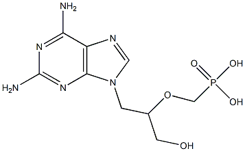 9-(3-Hydroxy-2-phosphonomethoxypropyl)-9H-purine-2,6-diamine Structure