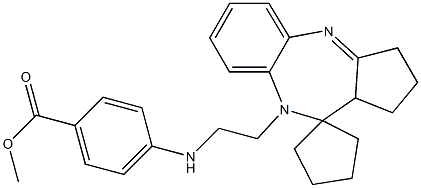 4-[[2-[[1,2,3,9,10,10a-Hexahydrospiro[benzo[b]cyclopenta[e][1,4]diazepine-10,1'-cyclopentan]]-9-yl]ethyl]amino]benzoic acid methyl ester 구조식 이미지