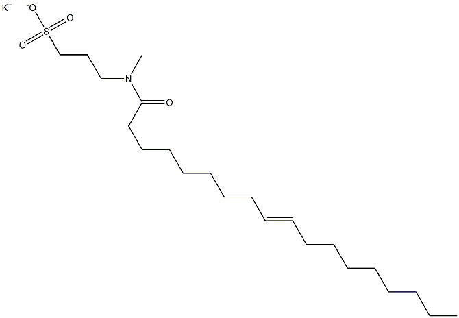 3-[N-[(E)-9-Octadecenoyl]-N-methylamino]-1-propanesulfonic acid potassium salt 구조식 이미지