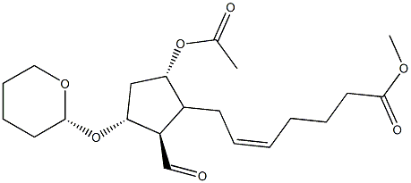 (Z)-7-[(1S,2R,3R,4R)-1-Acetoxy-3-formyl-4-[(tetrahydro-2H-pyran)-2-yloxy]cyclopentan-2-yl]-5-heptenoic acid methyl ester 구조식 이미지