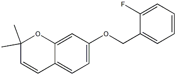 7-(2-Fluorobenzyloxy)-2,2-dimethyl-2H-1-benzopyran Structure