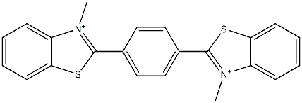 2,2'-(p-Phenylene)bis(3-methylbenzothiazole-3-ium) 구조식 이미지