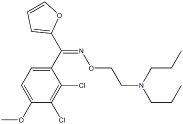 (E)-(2,3-Dichloro-4-methoxyphenyl) (2-furanyl) ketone O-(2-dipropylaminoethyl)oxime Structure