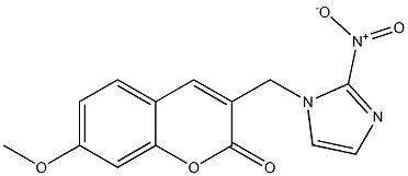 7-Methoxy-3-[(2-nitro-1H-imidazol-1-yl)methyl]-2H-1-benzopyran-2-one 구조식 이미지