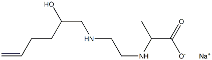 2-[N-[2-[N-(2-Hydroxy-5-hexenyl)amino]ethyl]amino]propionic acid sodium salt 구조식 이미지