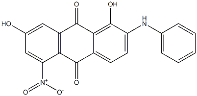 2-Anilino-1,7-dihydroxy-5-nitroanthraquinone 구조식 이미지