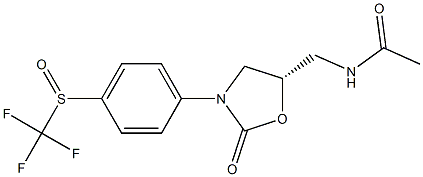 (5S)-5-Acetylaminomethyl-3-(4-trifluoromethylsulfinylphenyl)oxazolidin-2-one Structure