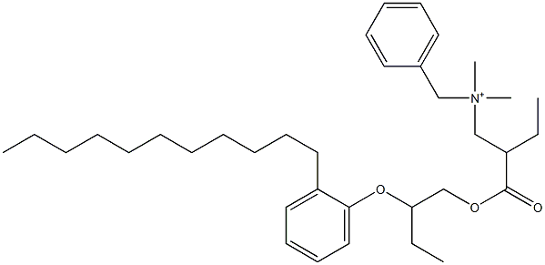 N,N-Dimethyl-N-benzyl-N-[2-[[2-(2-undecylphenyloxy)butyl]oxycarbonyl]butyl]aminium 구조식 이미지