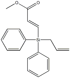 (E)-4,4-Diphenyl-4-sila-2,6-heptadienoic acid methyl ester 구조식 이미지