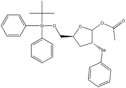 1-O-Acetyl-5-O-(tert-butyldiphenylsilyl)-2-(phenylseleno)-2,3-dideoxy-D-ribofuranose Structure