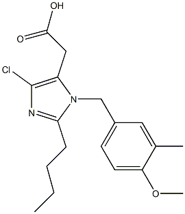 4-Chloro-2-butyl-1-(3-methyl-4-methoxybenzyl)-1H-imidazole-5-acetic acid 구조식 이미지