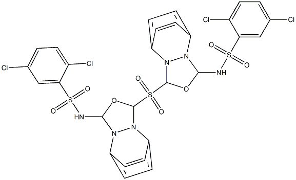 N,N'-[Sulfonylbis[4,1-phenylene(1,3,4-oxadiazole-5,2-diyl)]]bis(2,5-dichlorobenzenesulfonamide) Structure