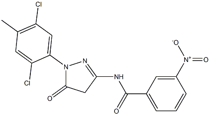 1-(2,5-Dichloro-4-methylphenyl)-3-(3-nitrobenzoylamino)-5(4H)-pyrazolone 구조식 이미지