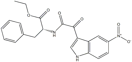 N-[[(5-Nitro-1H-indol-3-yl)carbonyl]carbonyl]-D-phenylalanine ethyl ester Structure