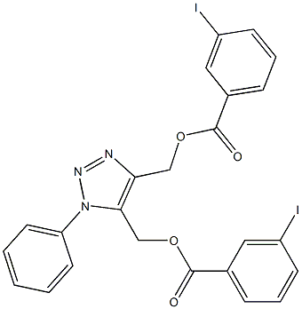 1-Phenyl-1H-1,2,3-triazole-4,5-bis(methanol)bis(3-iodobenzoate) Structure
