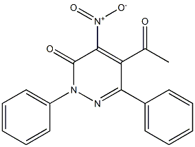 2-Phenyl-4-nitro-5-acetyl-6-phenylpyridazin-3(2H)-one 구조식 이미지
