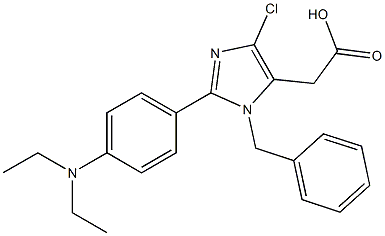 1-Benzyl-4-chloro-2-(4-diethylaminophenyl)-1H-imidazole-5-acetic acid 구조식 이미지