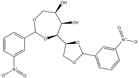 1-O,2-O:3-O,6-O-Bis(3-nitrobenzylidene)-D-glucitol 구조식 이미지