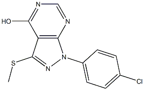 3-Methylthio-1-(4-chlorophenyl)-1H-pyrazolo[3,4-d]pyrimidin-4-ol Structure