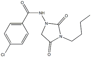 N-(3-Butyl-2,4-dioxoimidazolidin-1-yl)-4-chlorobenzamide 구조식 이미지