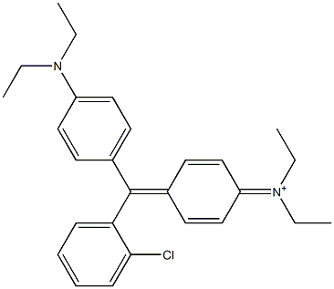 N-[4-[(2-Chlorophenyl)[4-(diethylamino)phenyl]methylene]-2,5-cyclohexadien-1-ylidene]-N-ethylethanaminium 구조식 이미지