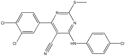 2-(Methylthio)-4-[(4-chlorophenyl)amino]-6-(3,4-dichlorophenyl)pyrimidine-5-carbonitrile Structure